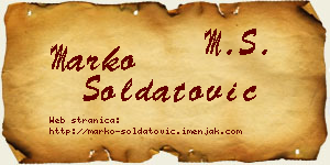 Marko Soldatović vizit kartica